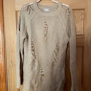 Plus Size Distressed Sweater